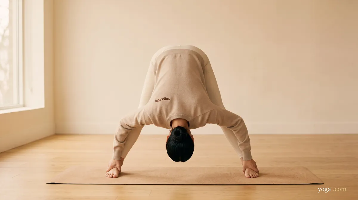 Wide-Legged Forward Bend with Feet Grab (Prasārita Pādottānāsana) - article
