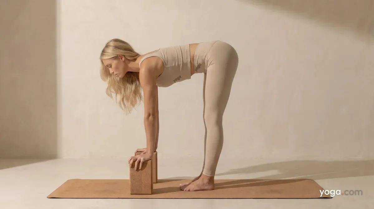 Standing Half Forward Bend with Blocks (Ardha Uttānāsana) - by Hannah Cole