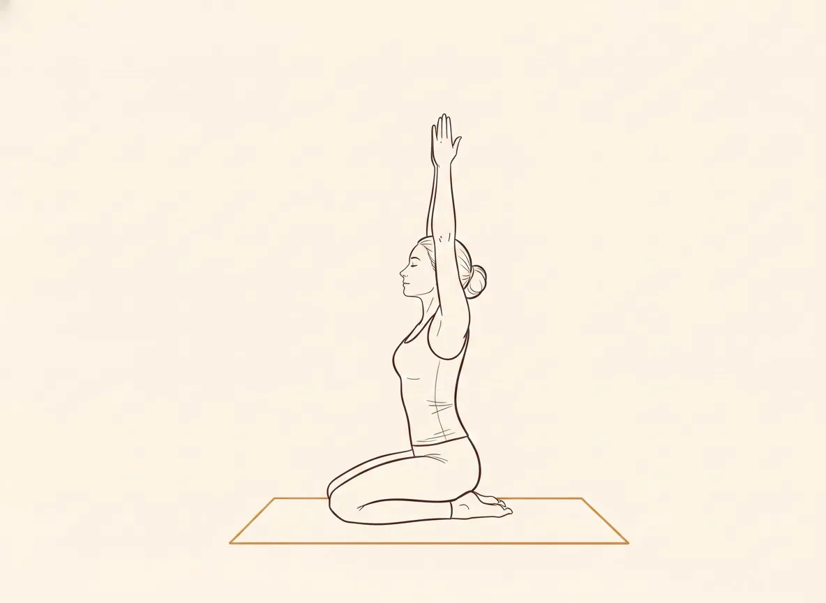 Ink line drawing of Buddhist Stupa Pose (Stūpāsana)