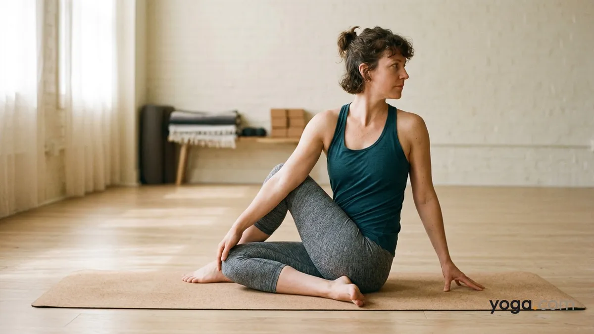 Sage Twist (Right) (Bharadvājāsana (right side)) — pillar item