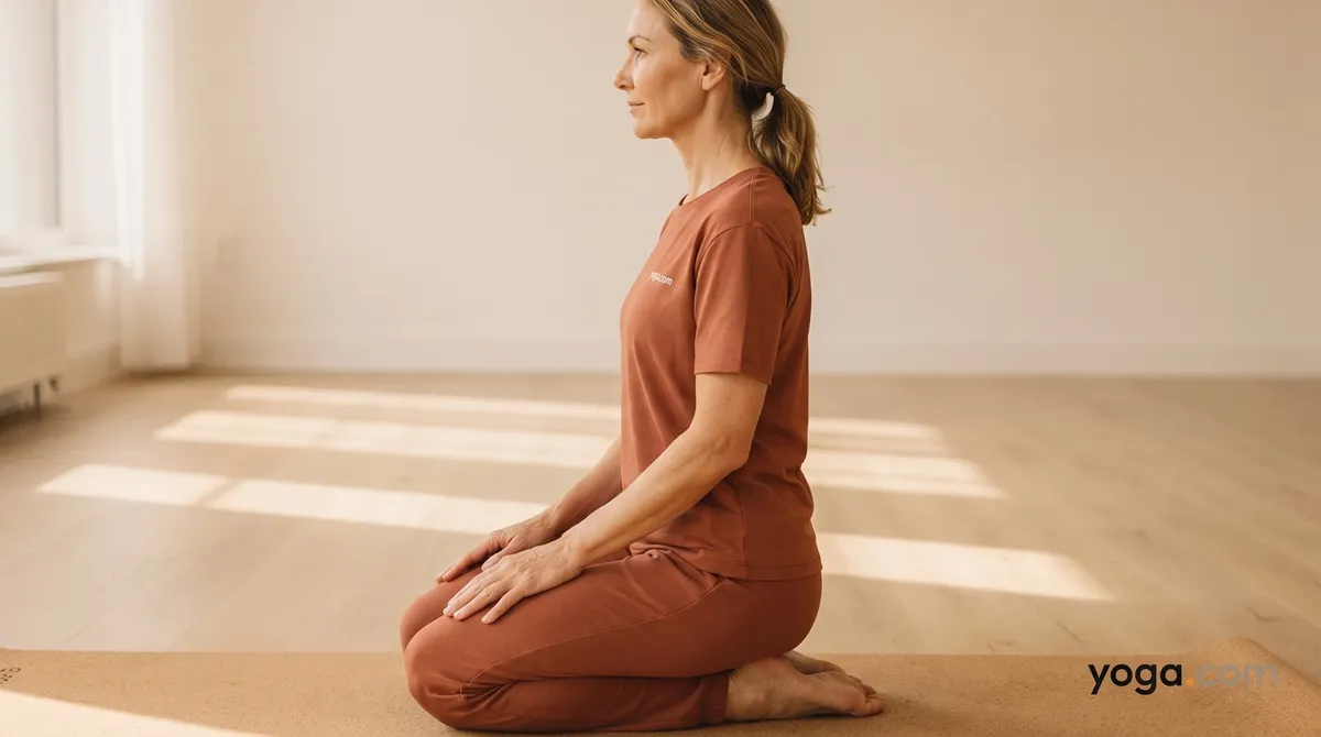 Hero Pose with Hands on Thighs (Vīrāsana (hands on thighs)) - by Hannah Cole