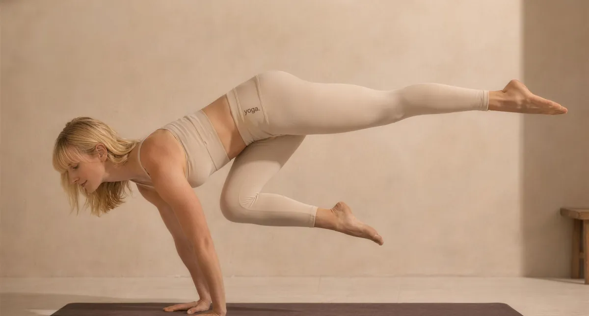 Crane Pose with Right Leg Extended Back (Eka Pāda Bakāsana) - suggestion
