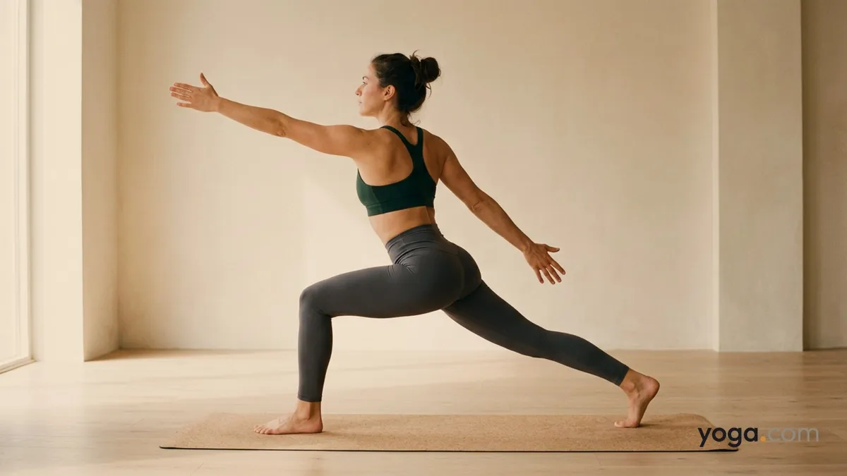 Rotated Warrior Pose on Right Foot (Parivṛtta Vīrabhadrāsana (right foot)) — pillar item