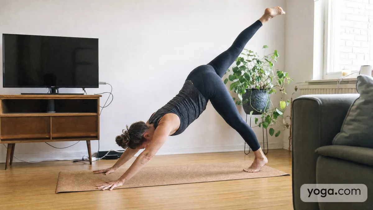 Downward-Facing Dog Pose with Right Leg Up (Adho Mukha Śvānāsana (right leg raised)) - tag item