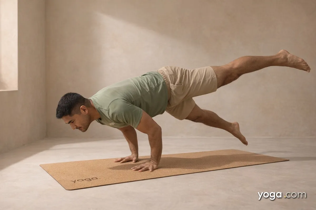 Crane Pose with Right Leg Extended Back (Eka Pāda Bakāsana) - tag item