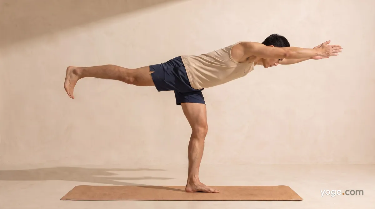 Warrior Pose on Left Foot (Vīrabhadrāsana III) - by Hannah Cole