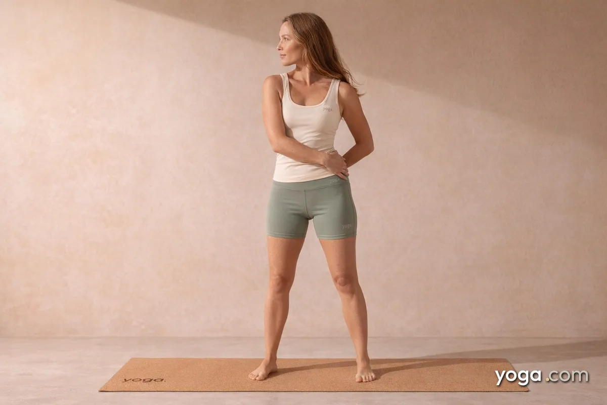 Right Waist Rotation Pose (Kaṭicakrāsana) - tag item