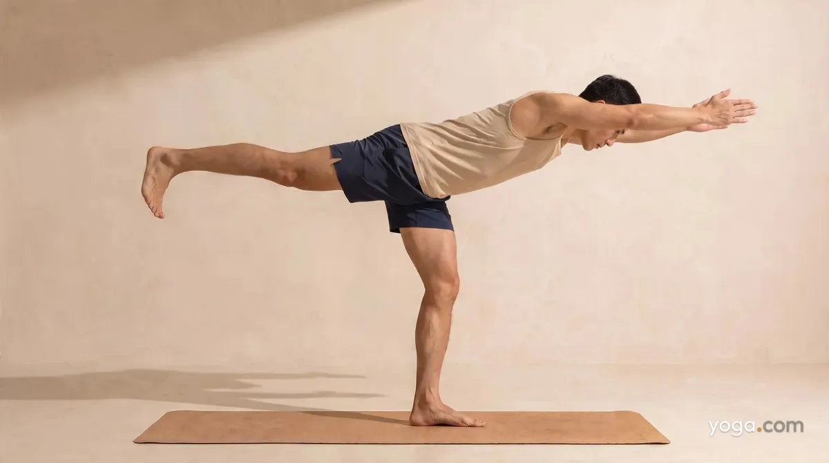 Warrior Pose on Left Foot (Vīrabhadrāsana III) - by Hannah Cole