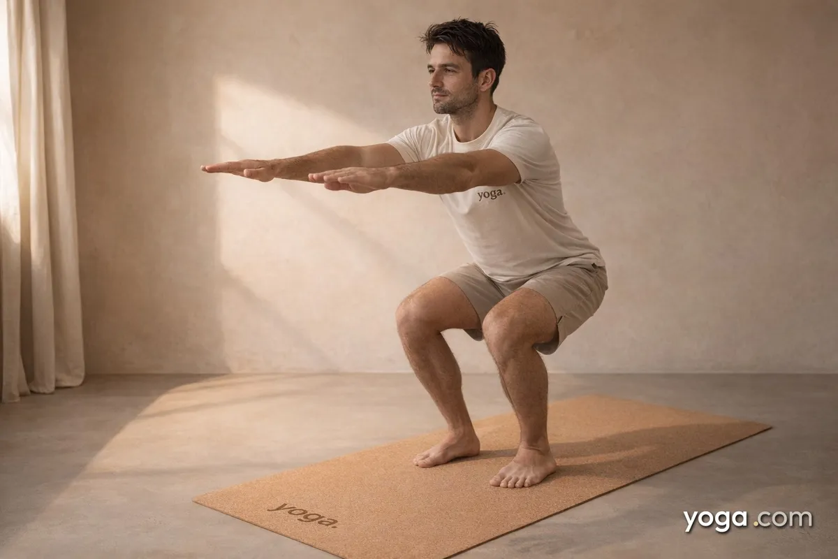 Chair Pose with Straight Arms Forward (Utkaṭāsana) - tag item